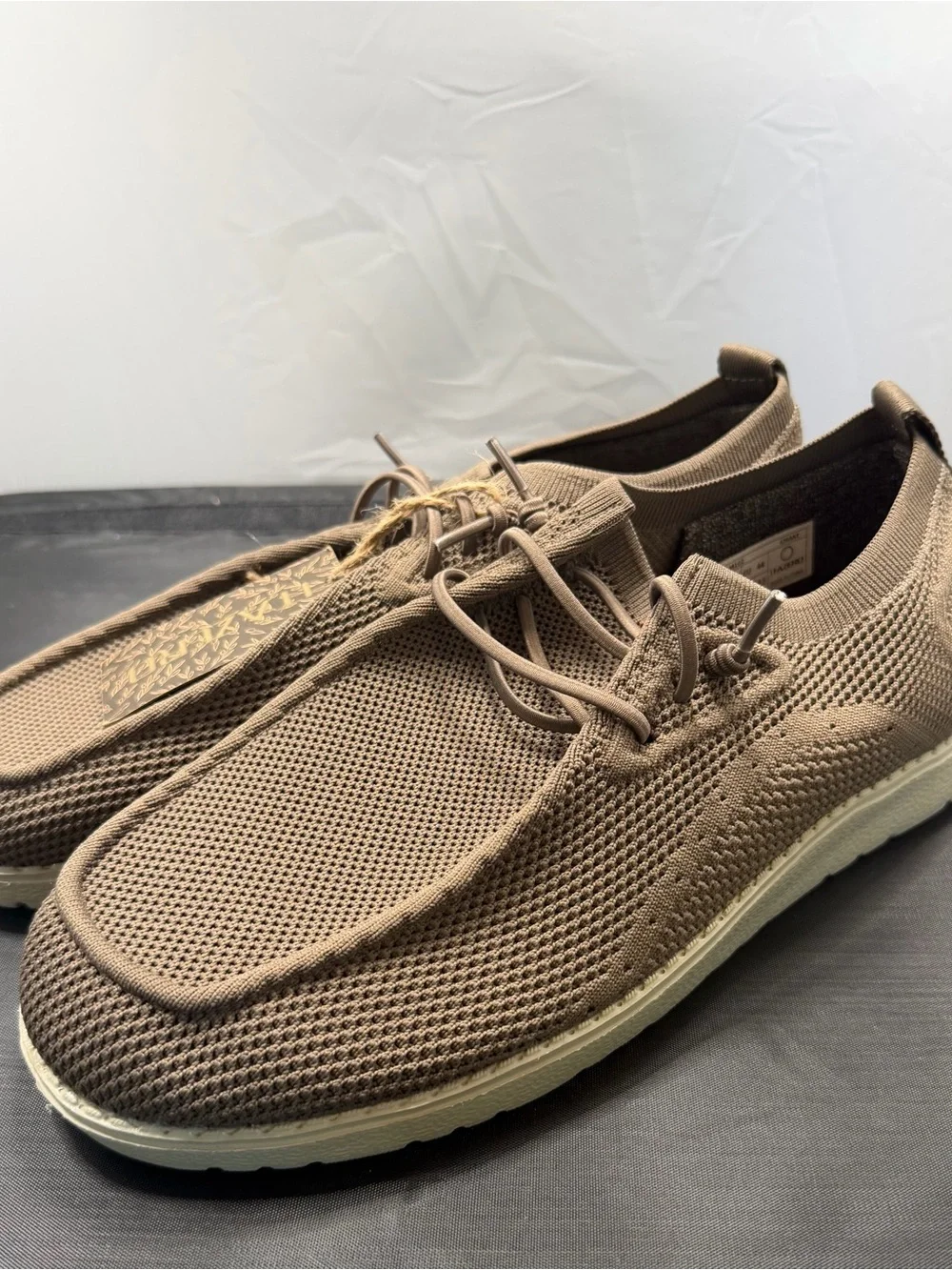 NWT ITAZERO Men's Khaki Knit Slip-On mesh Loafers boat shoes Shoes Size 11W
